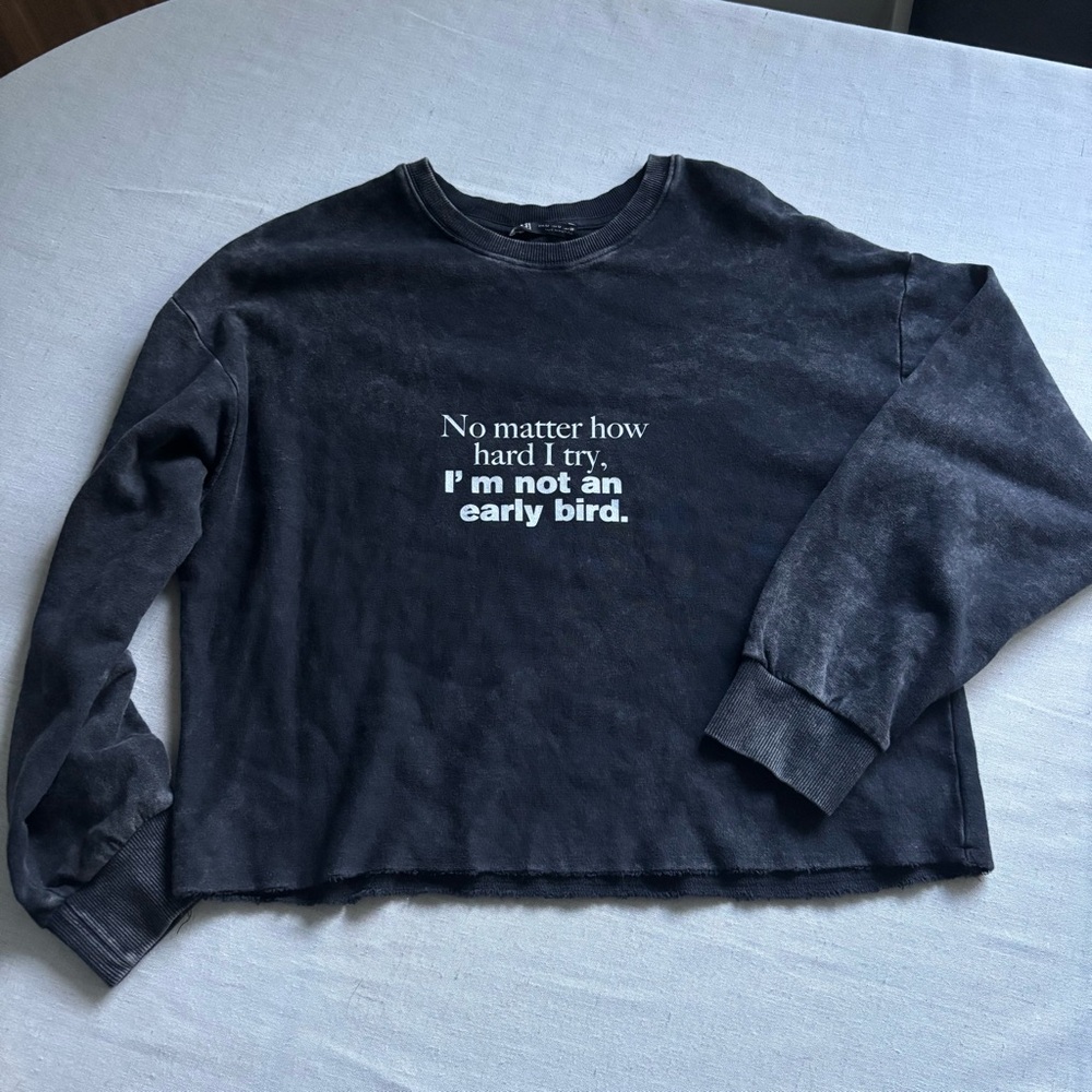 ZARA black smokey sweatshirt women’s M
